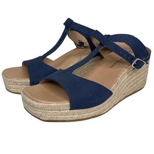 Lucky Brand New Women's Valki Wedge Espadrille Suede Sandal Sz 10